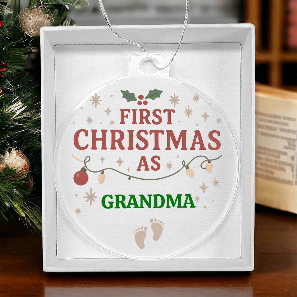 First Christmas as Grandma Ornament – Personalized Holiday Keepsake for New Grandparents