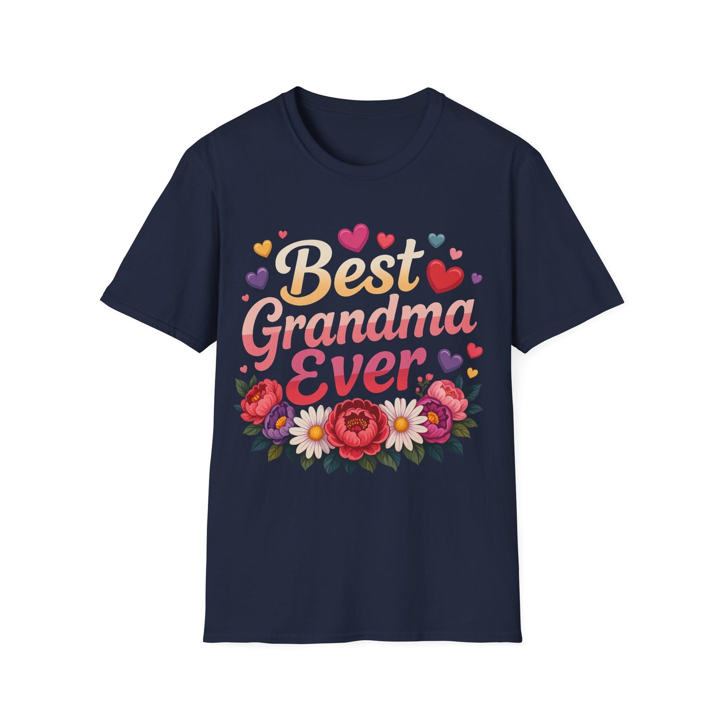 Best Grandma Ever – Floral Heart T-Shirt