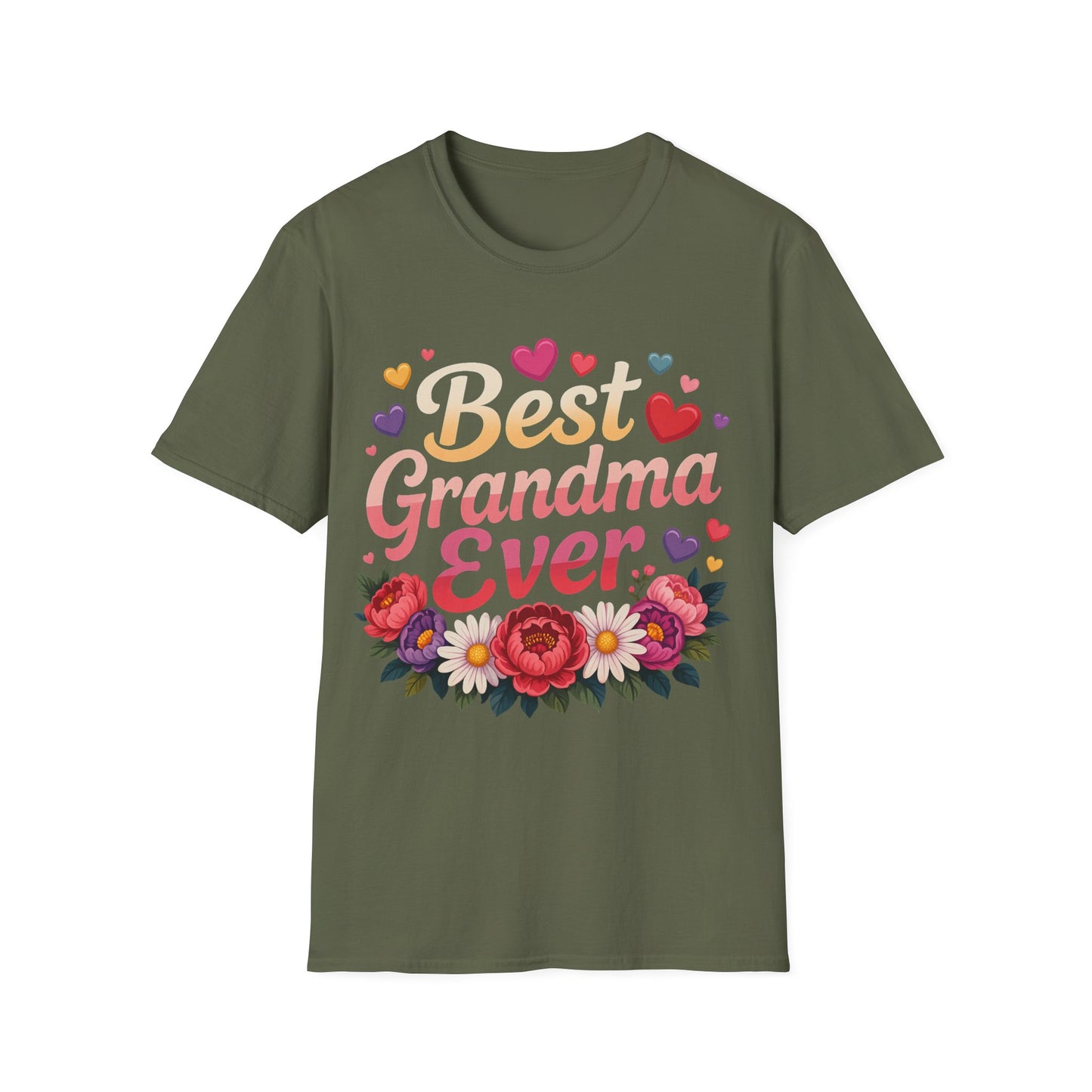 Best Grandma Ever – Floral Heart T-Shirt