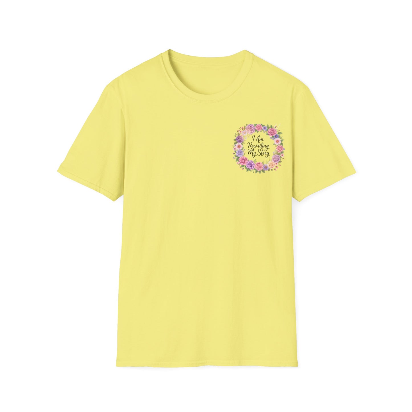 Inspirational Floral T-Shirt - I Am Rewriting My Story