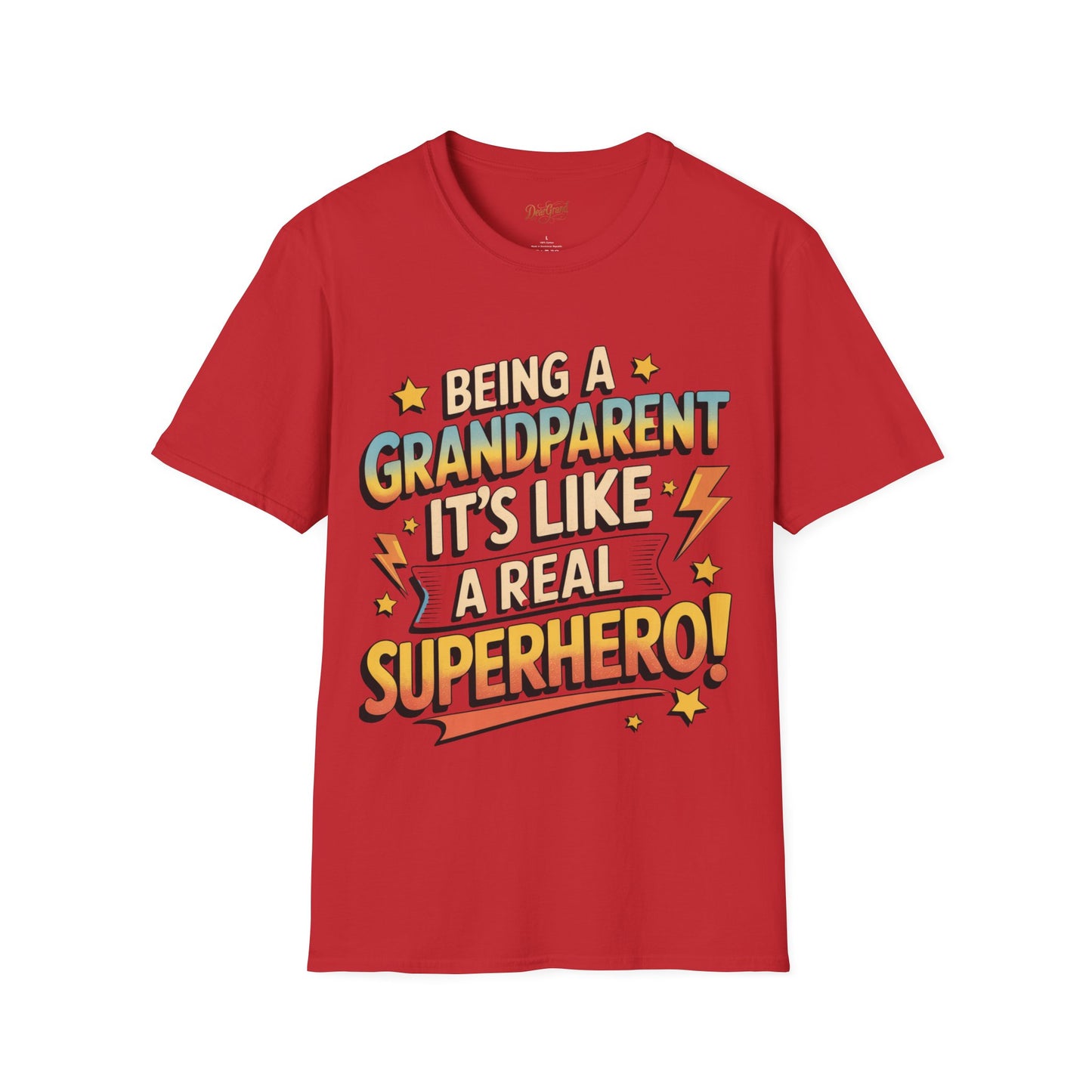 Grandparent Superhero T-Shirt – Bold Lightning Edition