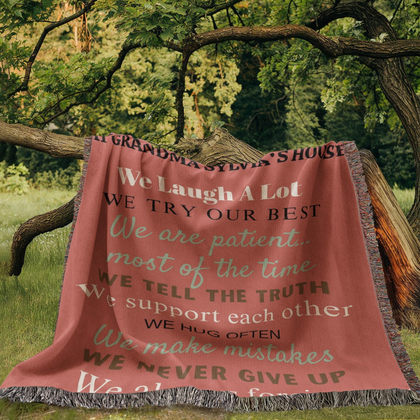 Personalized Heirloom Artwork Woven Blanket (Portrait)