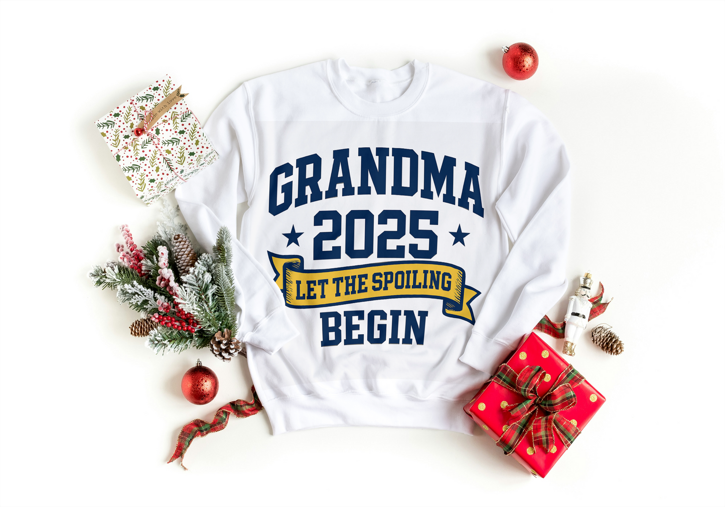 Grandma 2025 Sweatshirt β Let the Spoiling Begin | New Grandma Gift