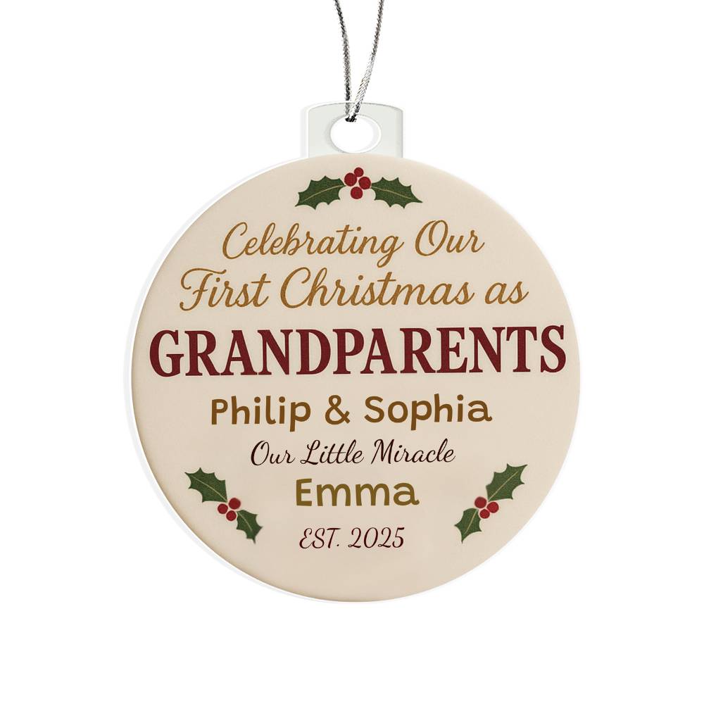 Our First Christmas as Grandparents 2025 Keepsake Ornament