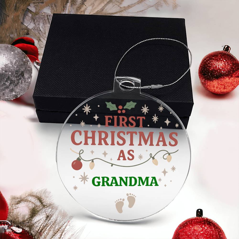 First Christmas as Grandma Ornament – Personalized Holiday Keepsake for New Grandparents