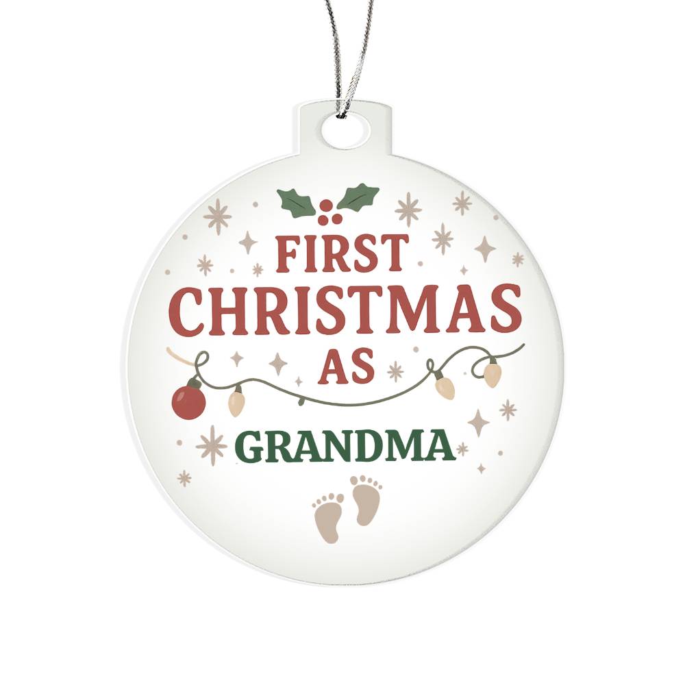 Personalized Acrylic Ornament, First Christmas As Title
