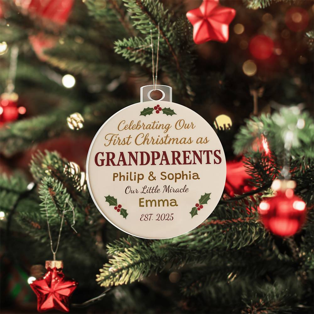 Our First Christmas as Grandparents 2025 Keepsake Ornament