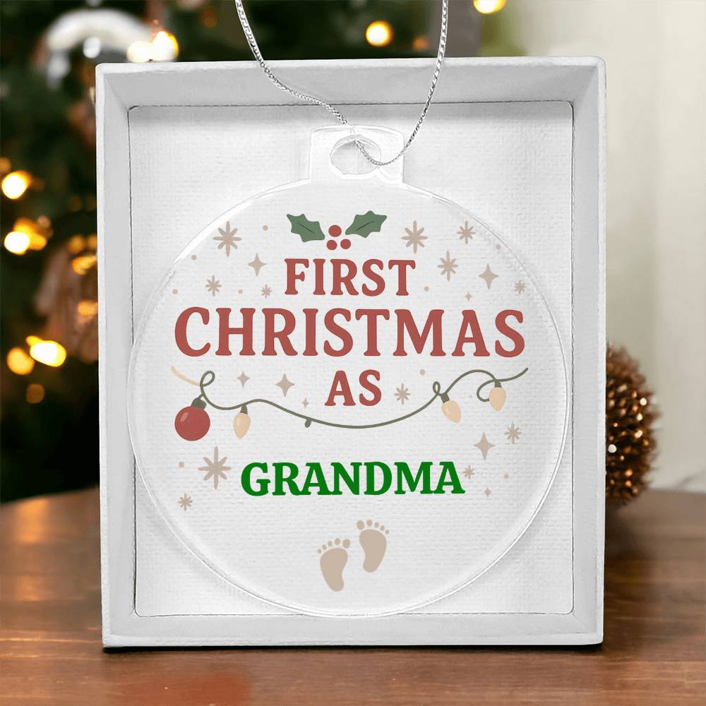 First Christmas as Grandma Ornament – Personalized Holiday Keepsake for New Grandparents