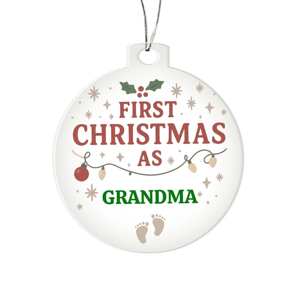 First Christmas as Grandma Ornament – Personalized Holiday Keepsake for New Grandparents