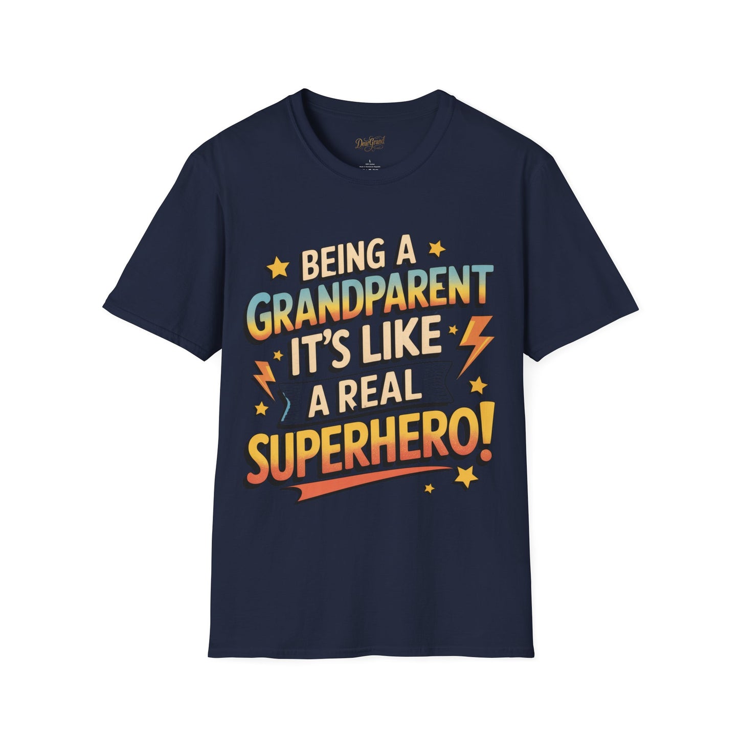 Grandparent Superhero T-Shirt – Bold Lightning Edition