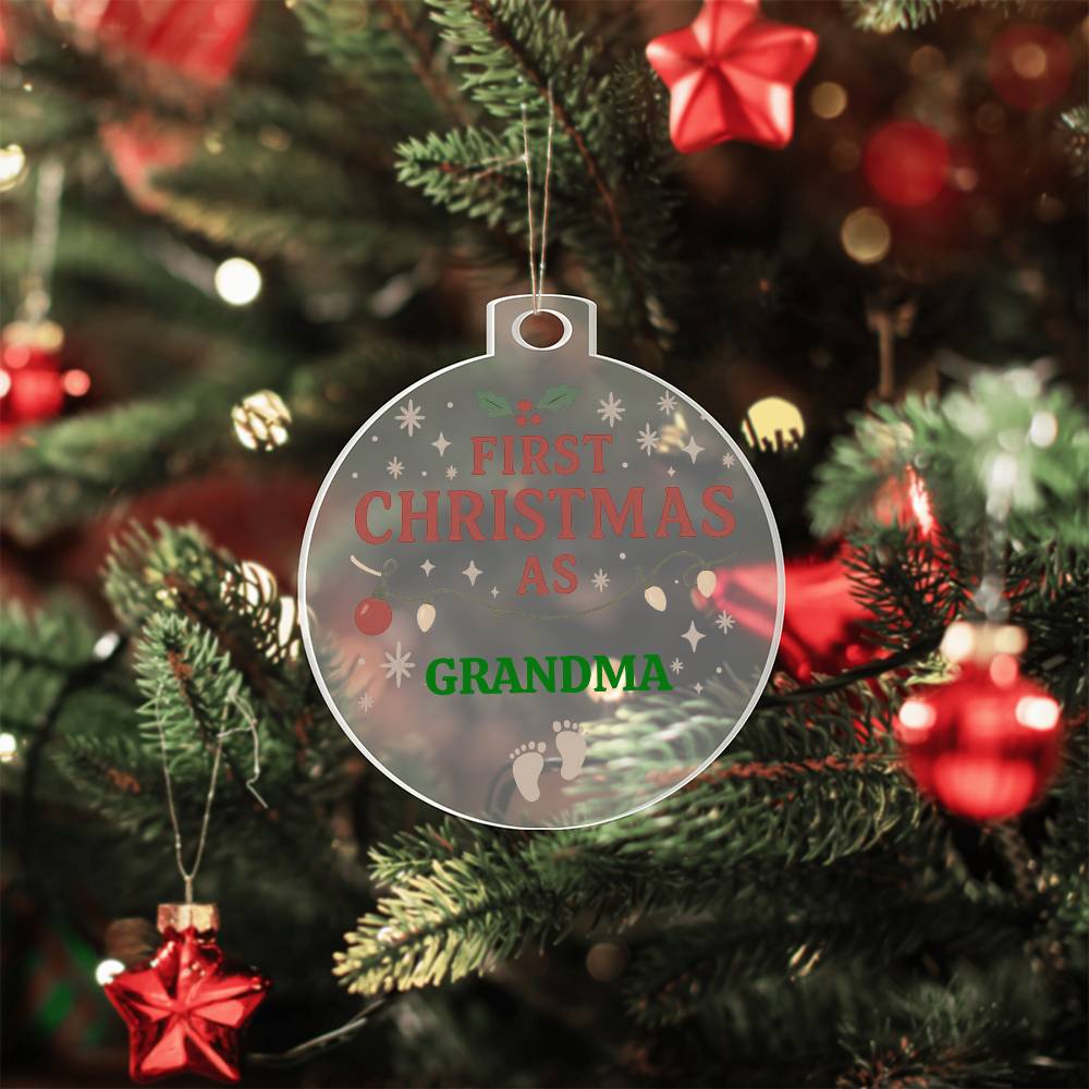 First Christmas as Grandma Ornament – Personalized Holiday Keepsake for New Grandparents