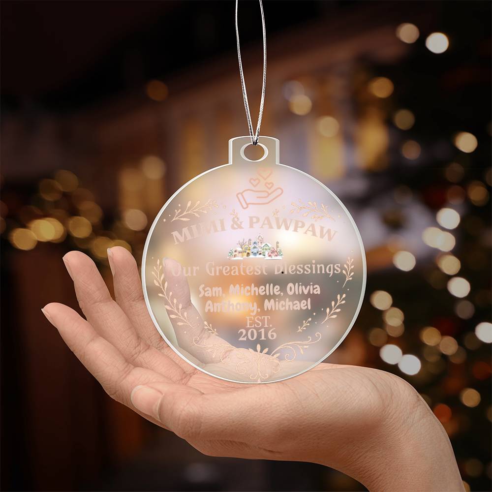 Personalized Acrylic Ornament Plaque, Our Greatest Blessings