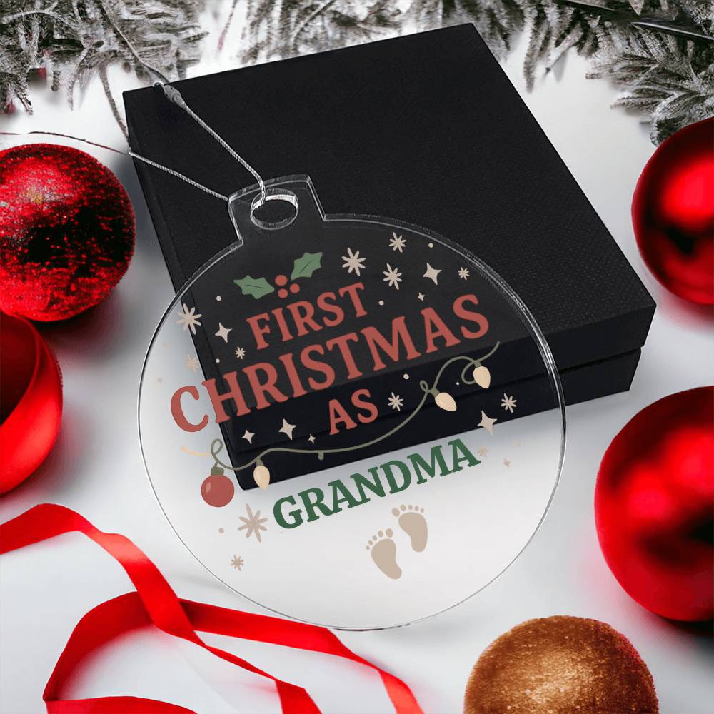 Personalized Acrylic Ornament, First Christmas As Title