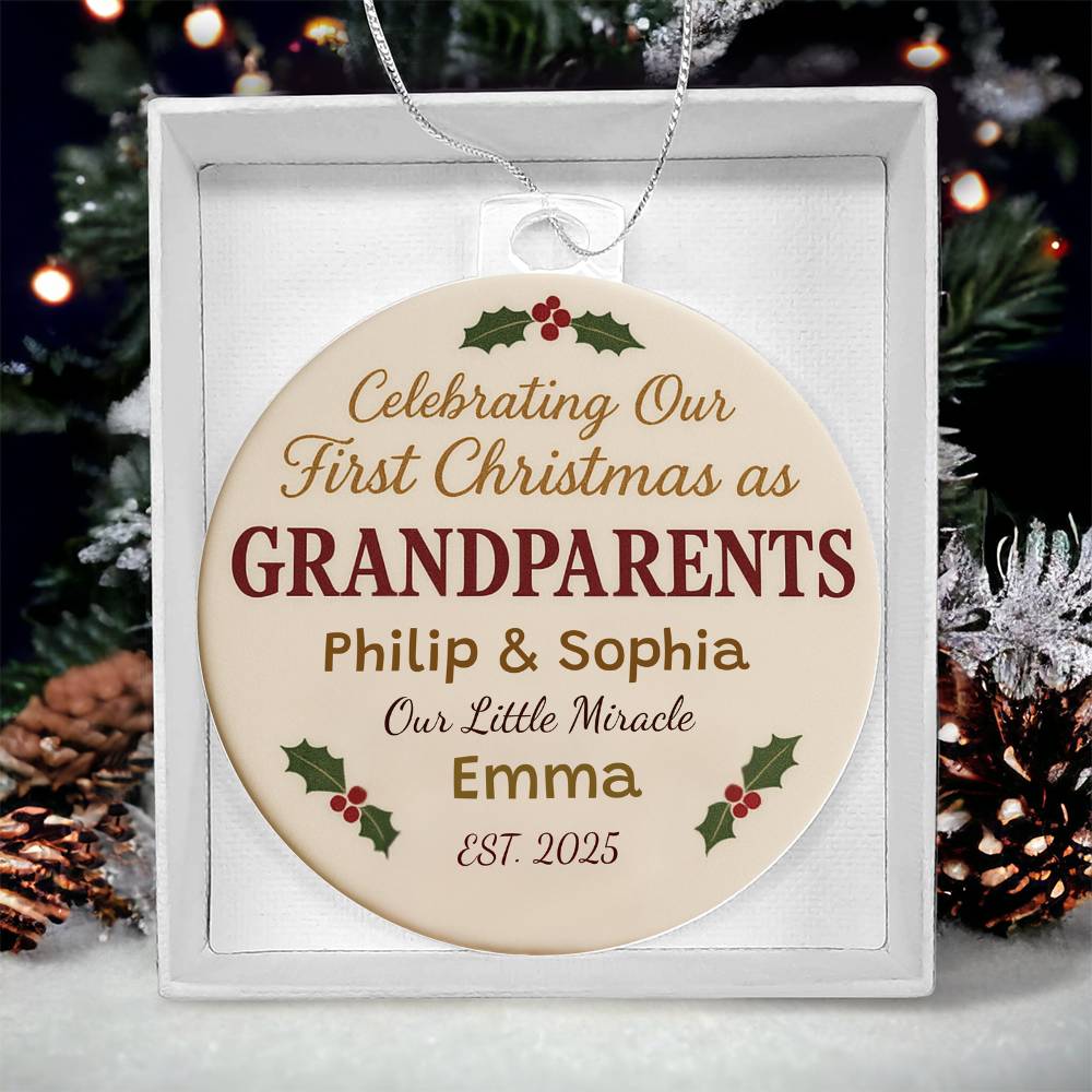 Our First Christmas as Grandparents 2025 Keepsake Ornament