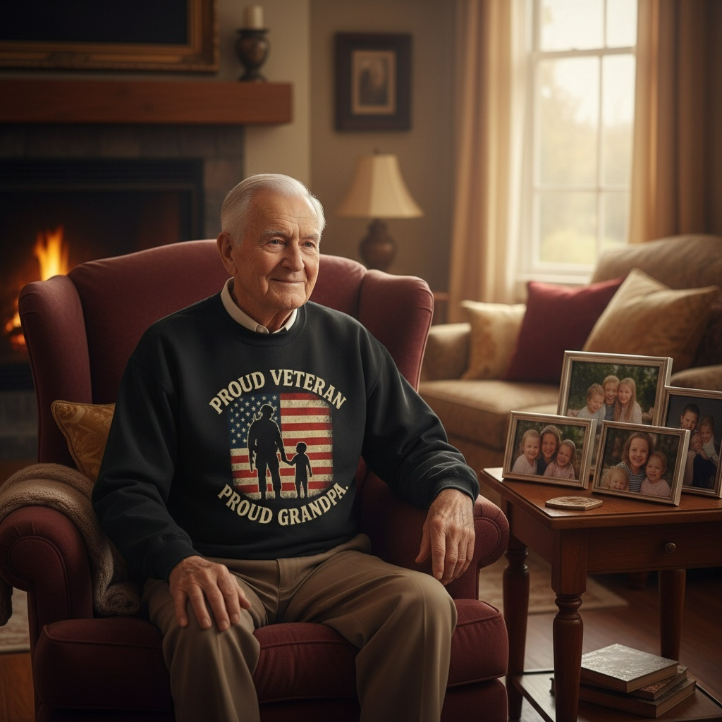 Proud Veteran, Proud Grandpa Sweatshirt – Legacy & Love Edition