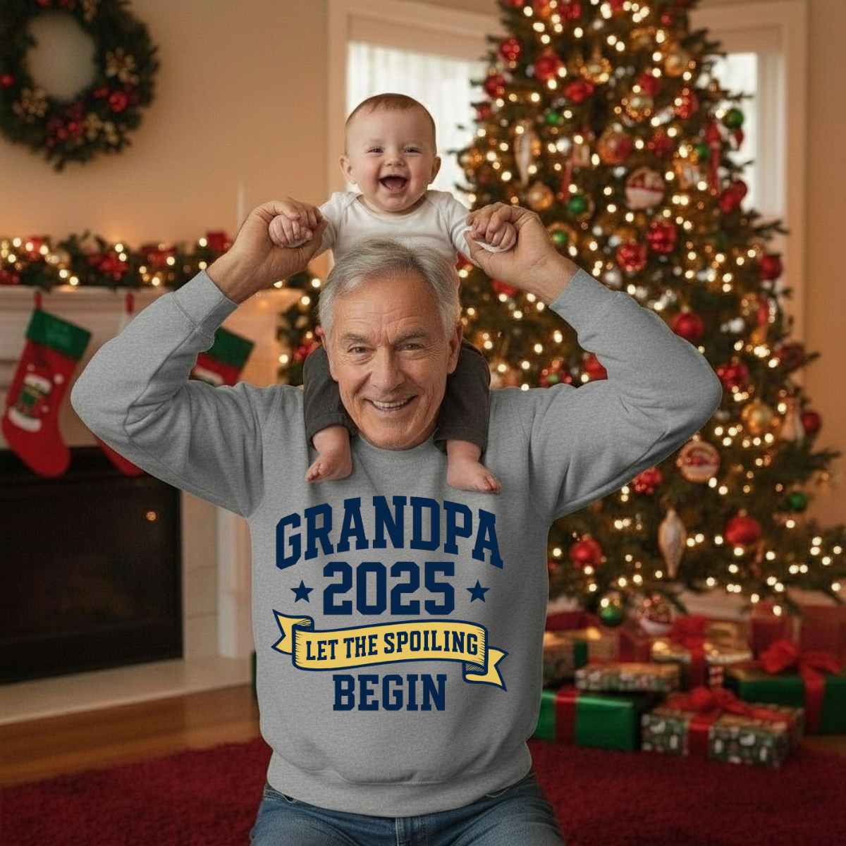 Grandpa 2025 Sweatshirt β Let the Spoiling Begin | New Grandpa Gift