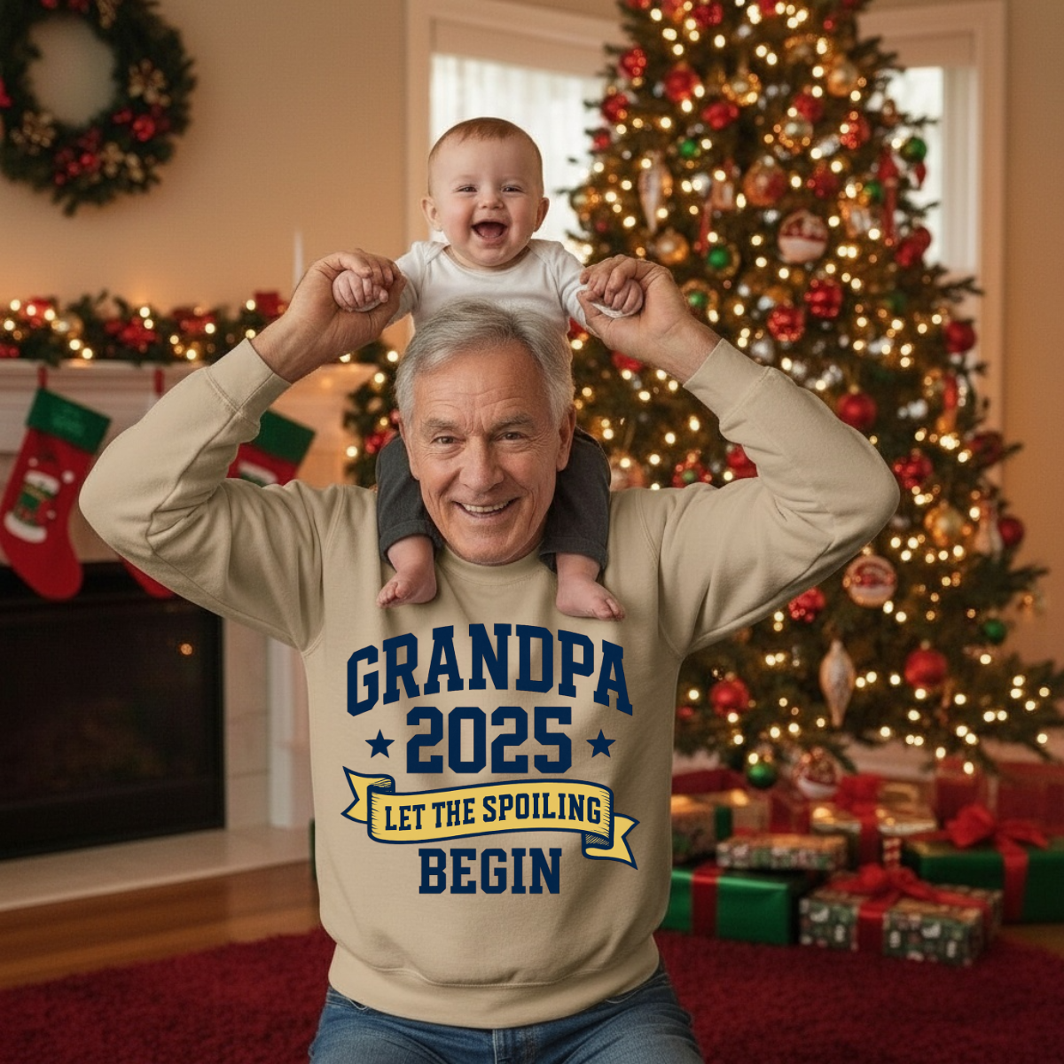 Grandpa 2025 Sweatshirt β Let the Spoiling Begin | New Grandpa Gift