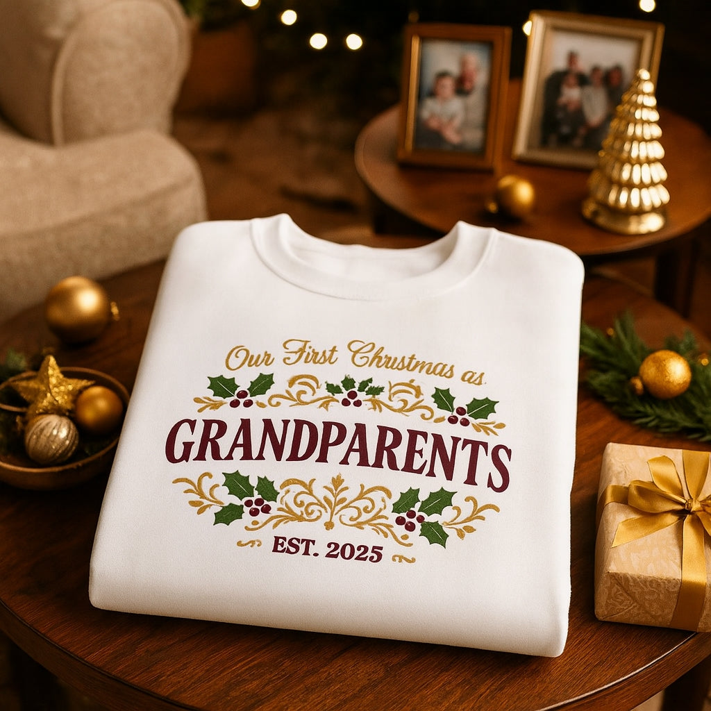 First Christmas as Grandparents 2025 - Premium Memory Sweatshirt