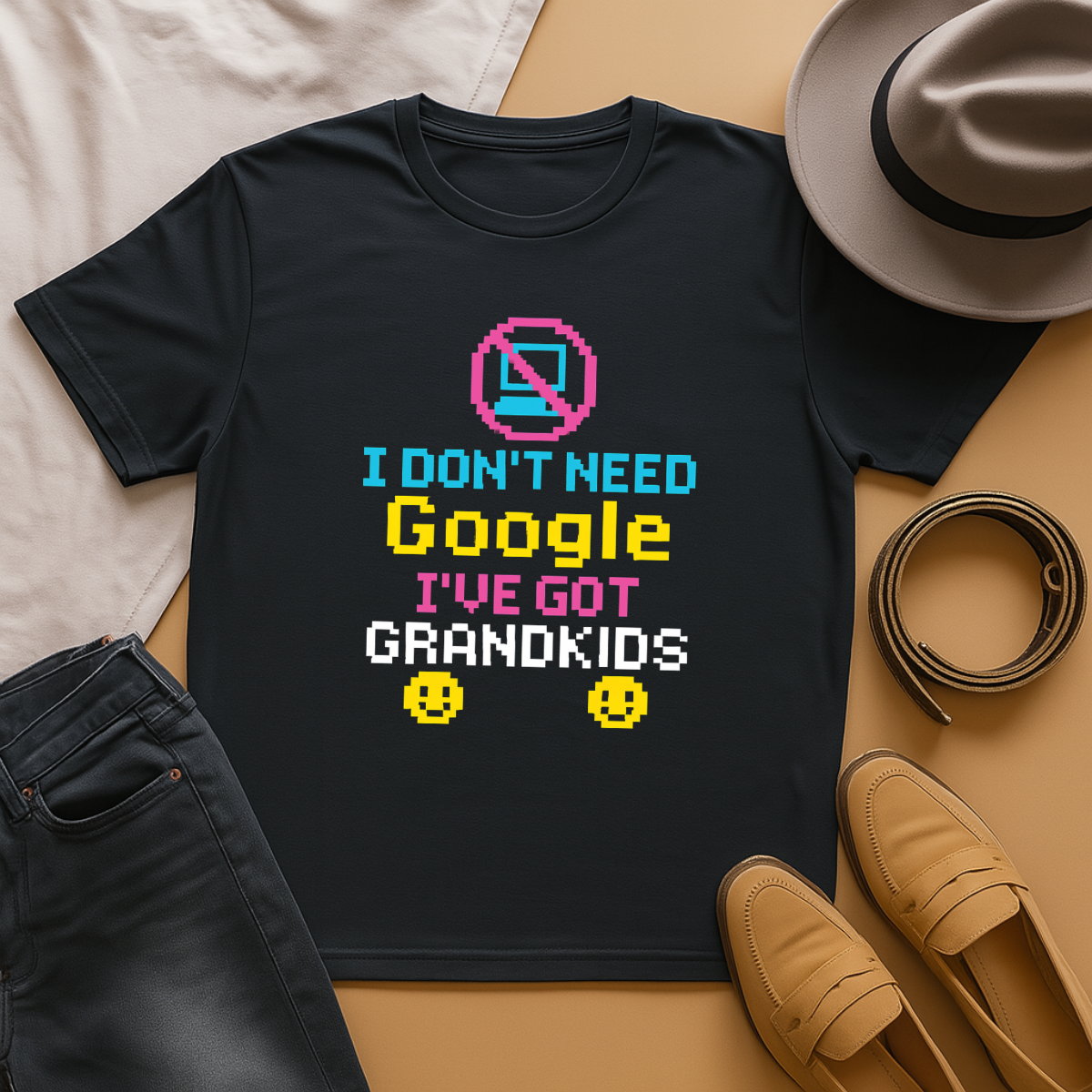 Funny Grandparents T-Shirt, I Don't Need Google I've Got Grandkids