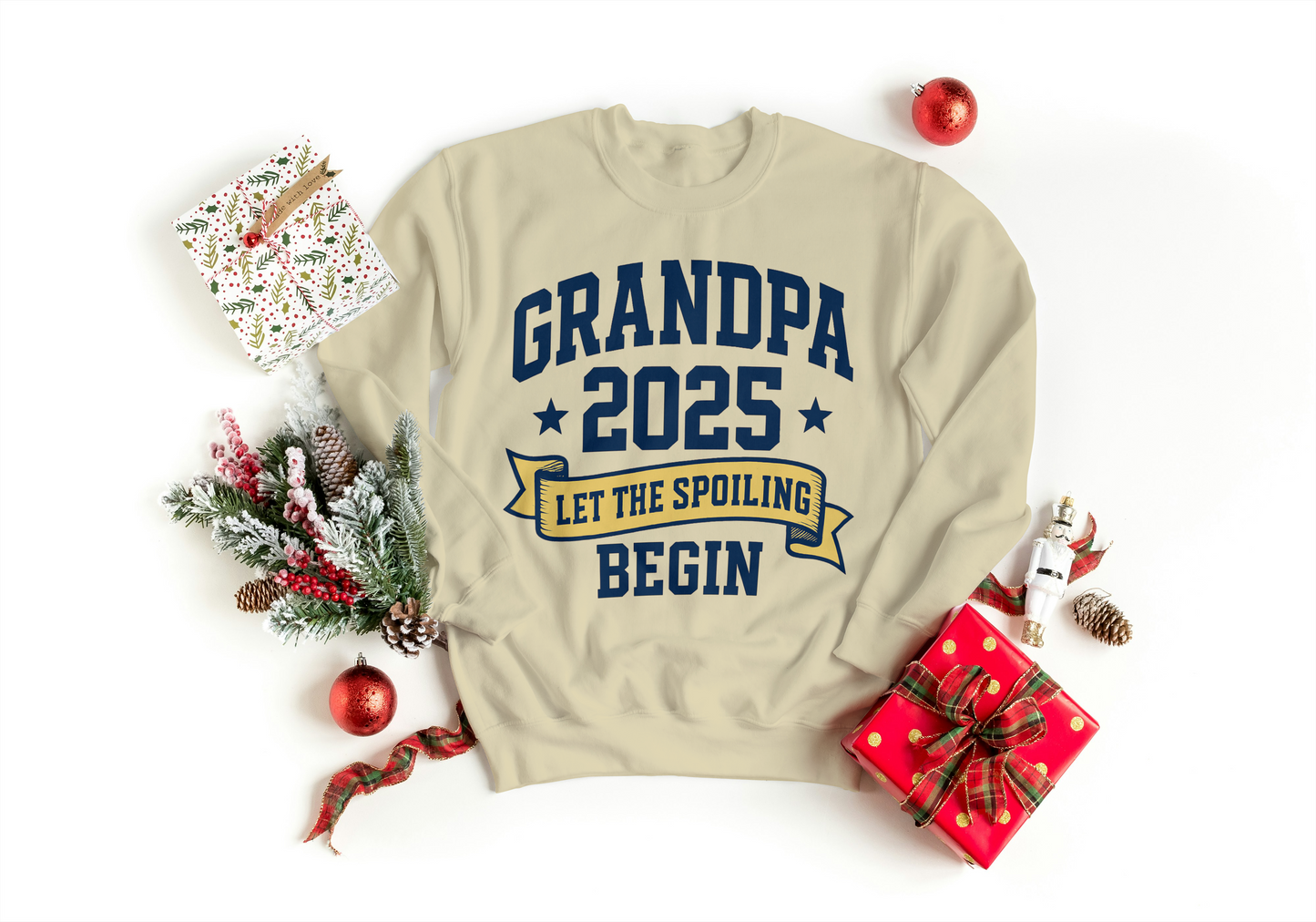 Grandpa 2025 Sweatshirt β Let the Spoiling Begin | New Grandpa Gift