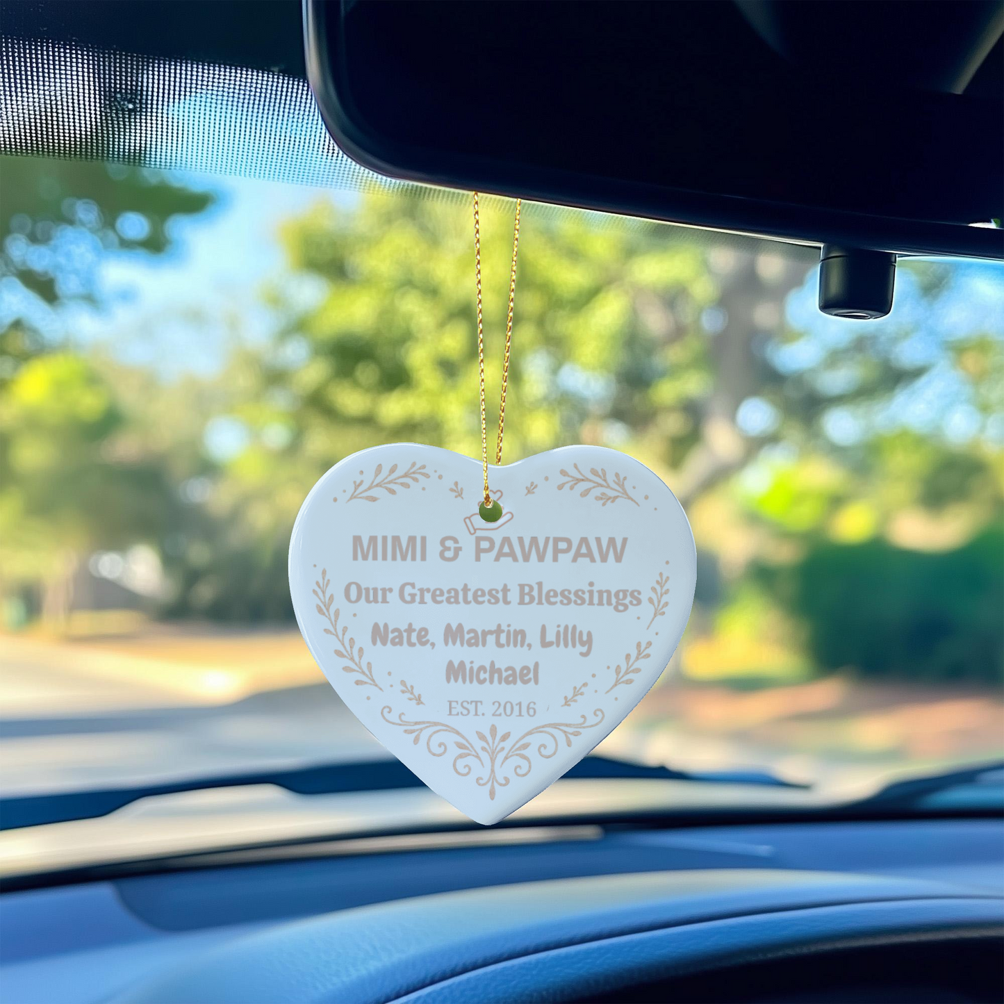 Personalized Ceramic Heart Ornament, Our Greatest Blessings
