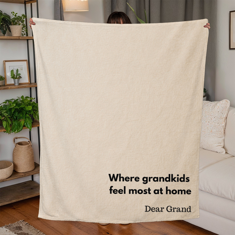 "Where Grandkids Feel Most at Home” Throw Blanket