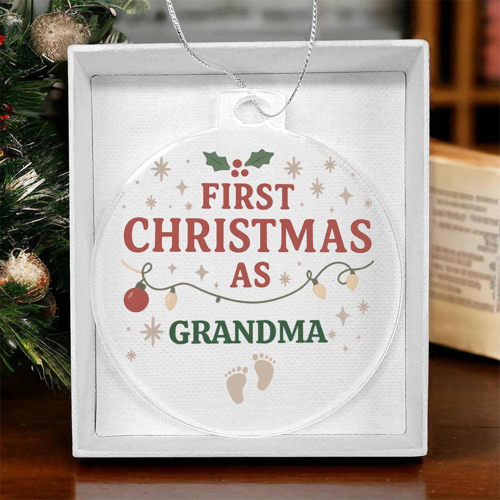 Personalized Acrylic Ornament, First Christmas As Title