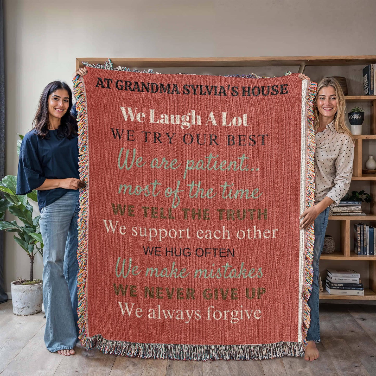 Personalized Heirloom Artwork Woven Blanket (Portrait)