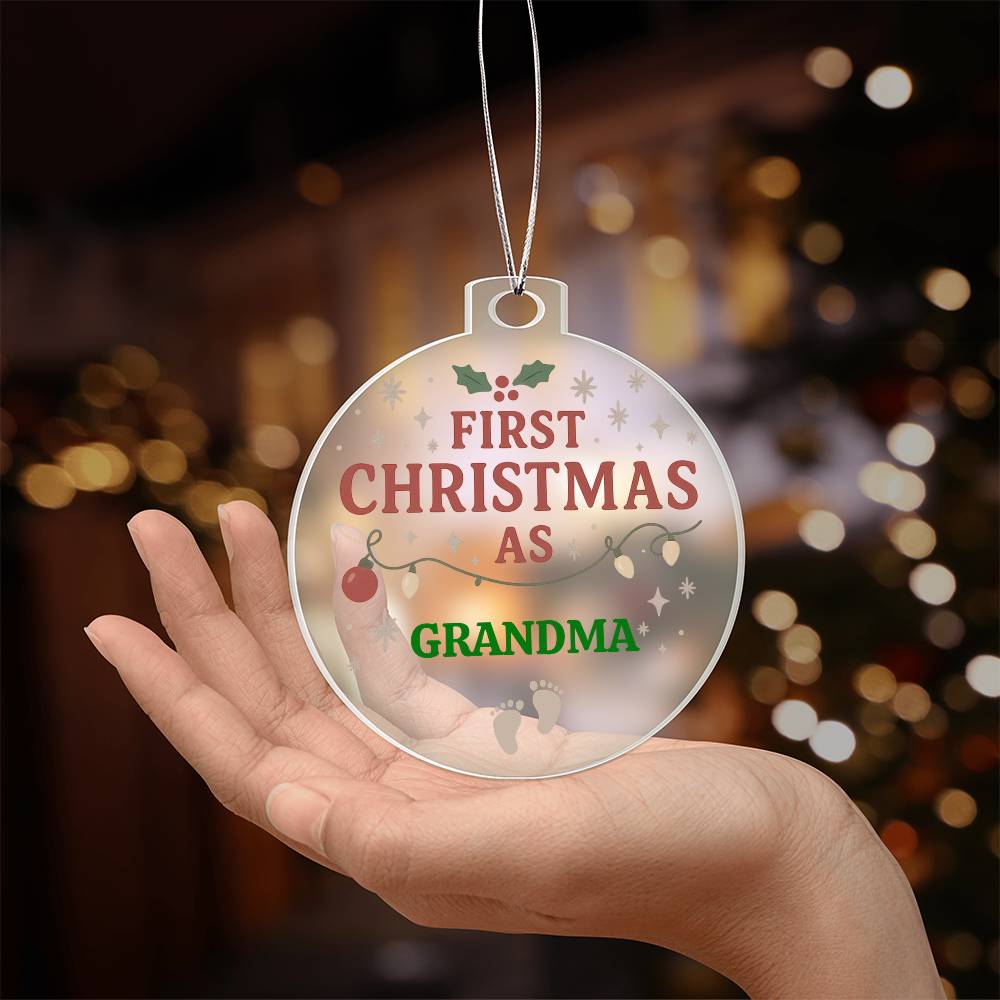 First Christmas as Grandma Ornament – Personalized Holiday Keepsake for New Grandparents