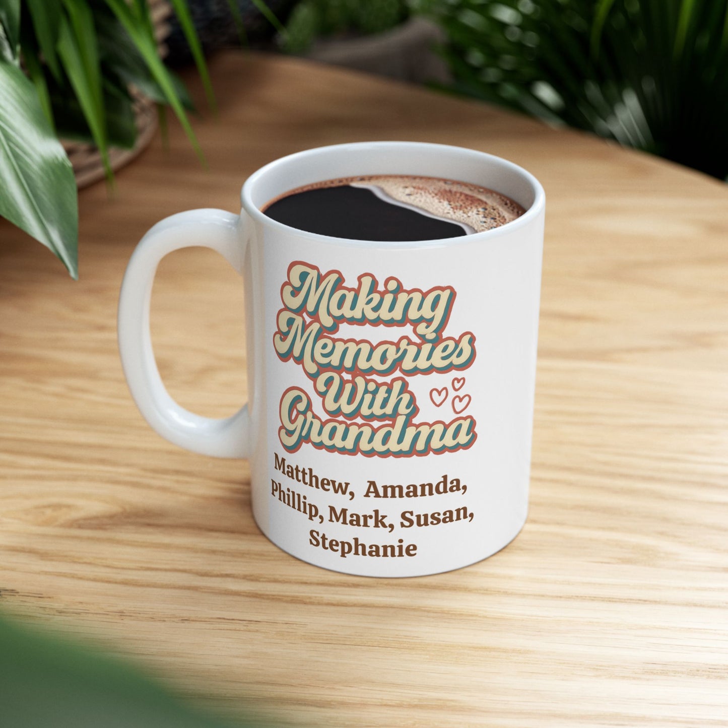 Making Memories With Grandma" Personalized Coffee Mug - Custom Grandchildren Names Gift