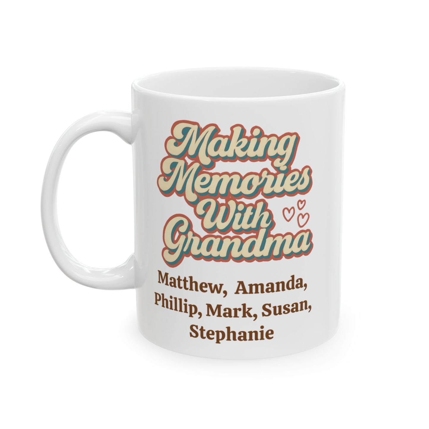 Making Memories With Grandma" Personalized Coffee Mug - Custom Grandchildren Names Gift