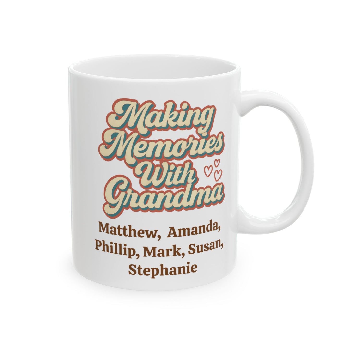 Making Memories With Grandma" Personalized Coffee Mug - Custom Grandchildren Names Gift