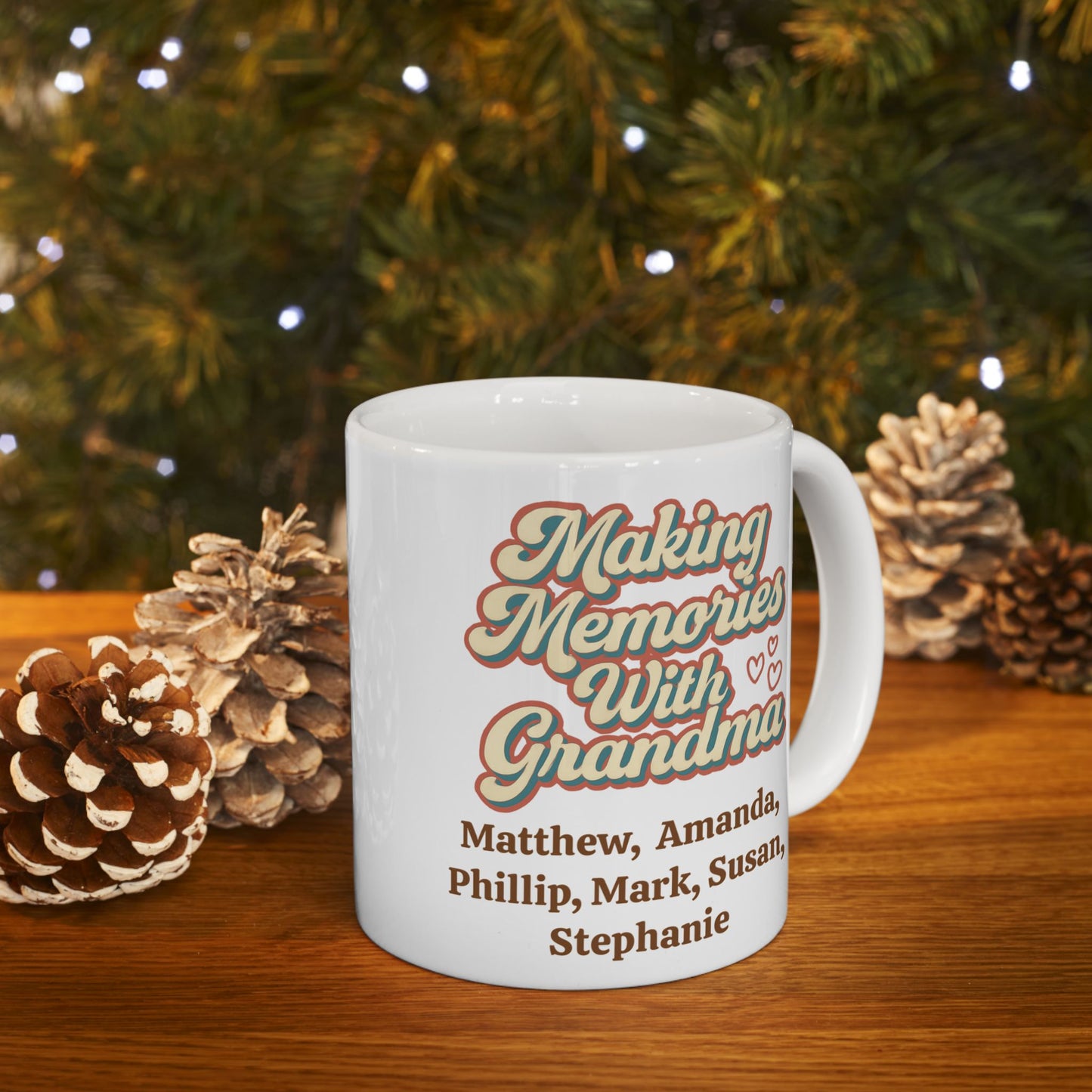 Making Memories With Grandma" Personalized Coffee Mug - Custom Grandchildren Names Gift