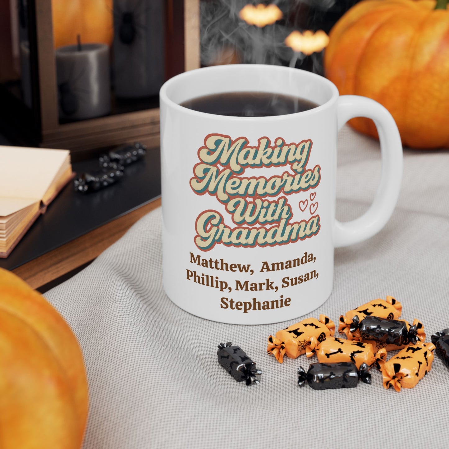Making Memories With Grandma" Personalized Coffee Mug - Custom Grandchildren Names Gift