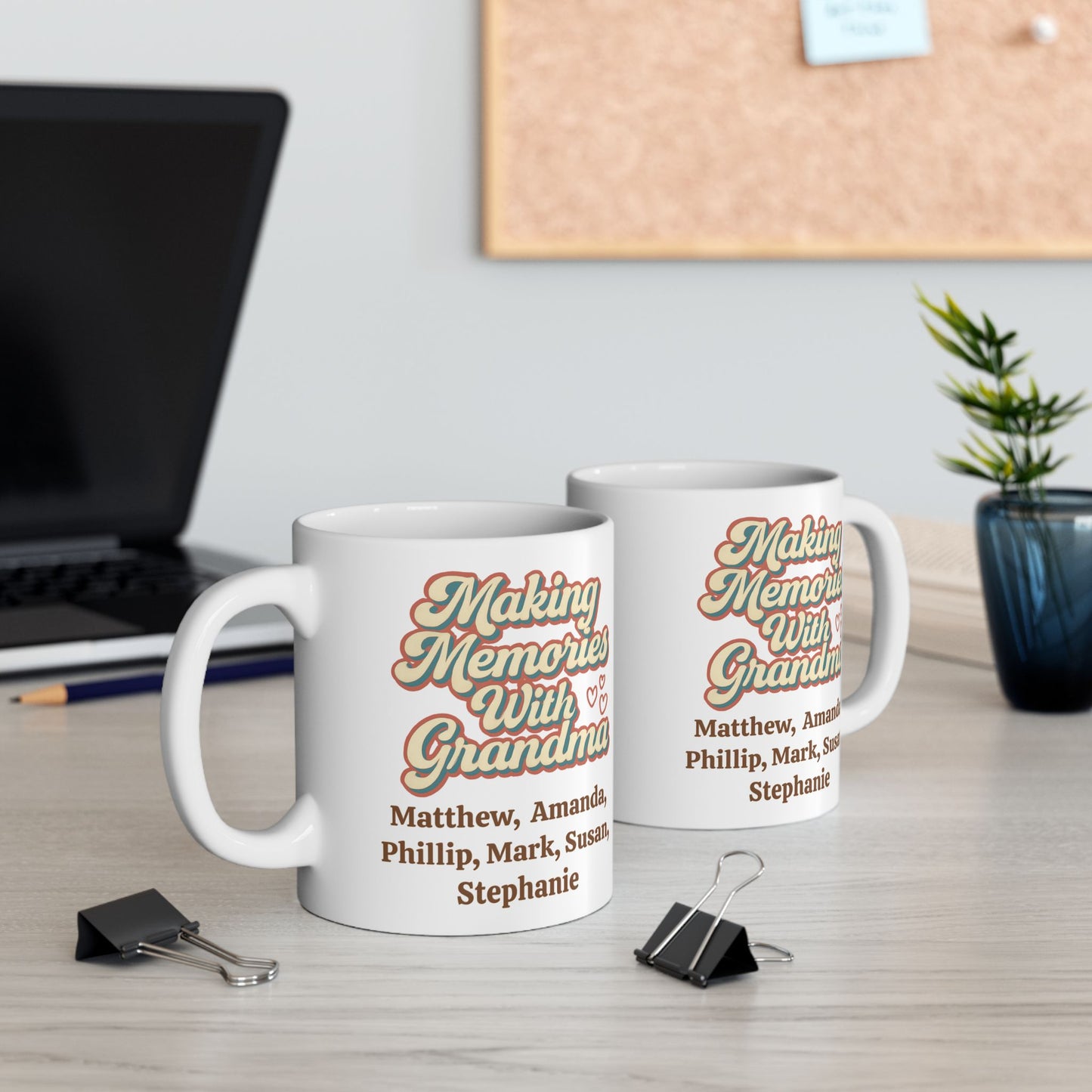 Making Memories With Grandma" Personalized Coffee Mug - Custom Grandchildren Names Gift