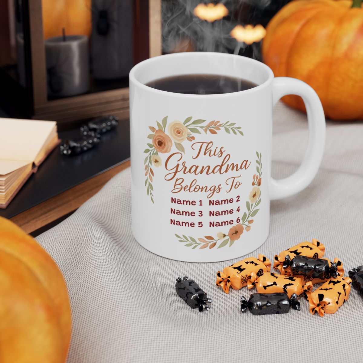 This Grandma Belongs To - Personalized Ceramic Mug, (11oz, 15oz)