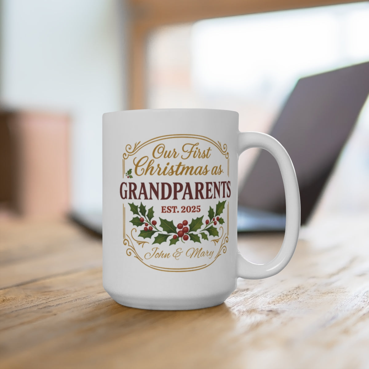 Personalized First Christmas as Grandparents 2025 Memory Mug