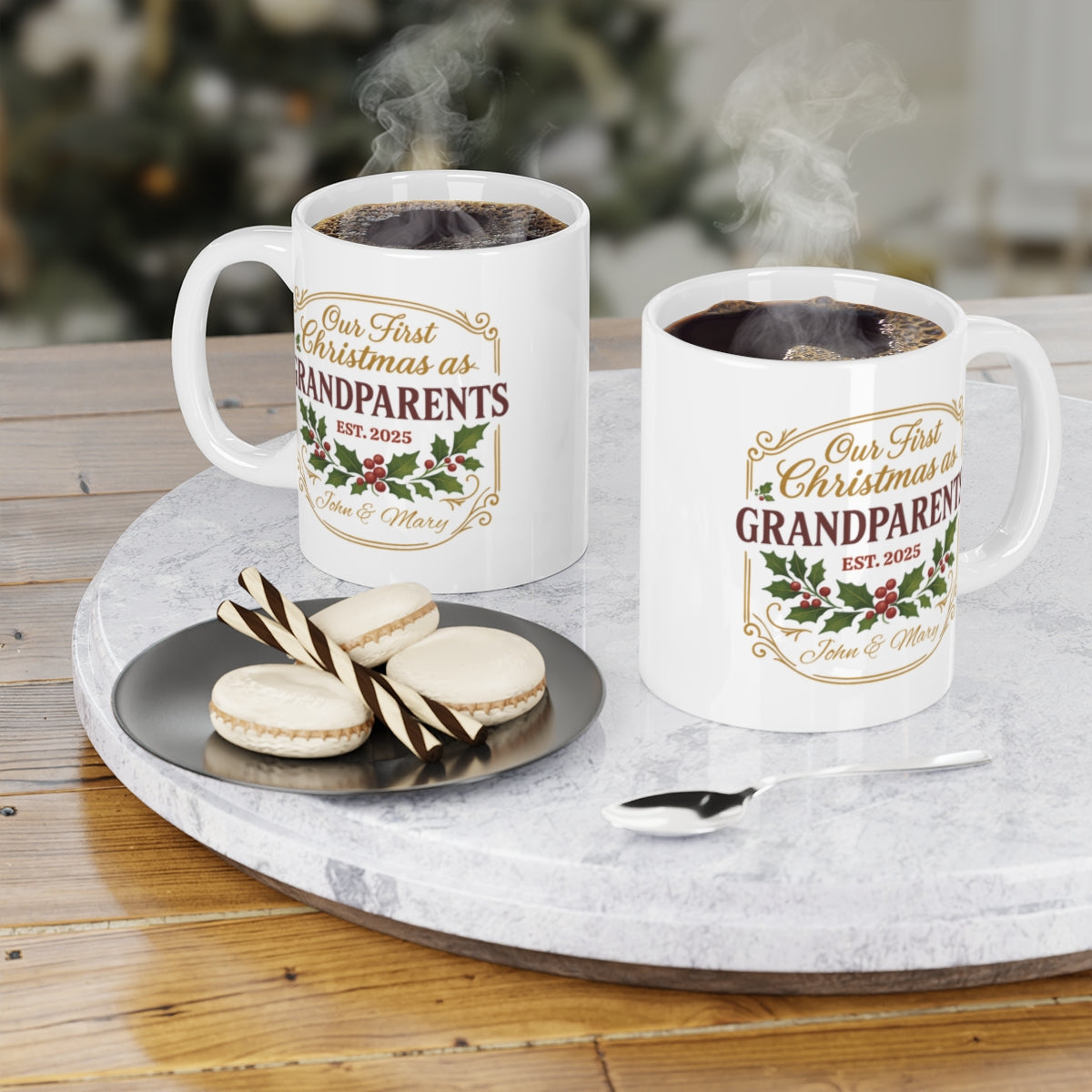 Personalized First Christmas as Grandparents 2025 Memory Mug