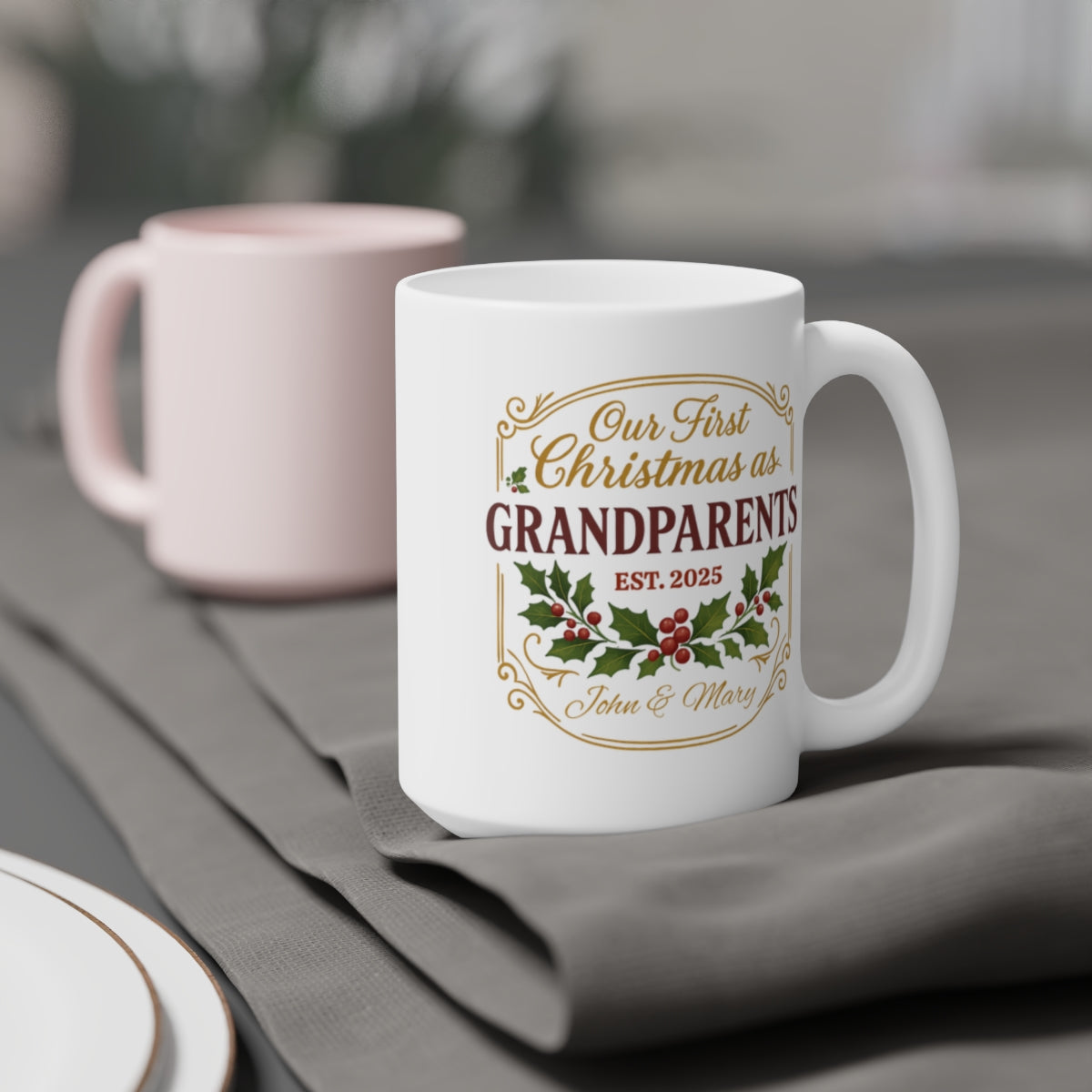 Personalized First Christmas as Grandparents 2025 Memory Mug