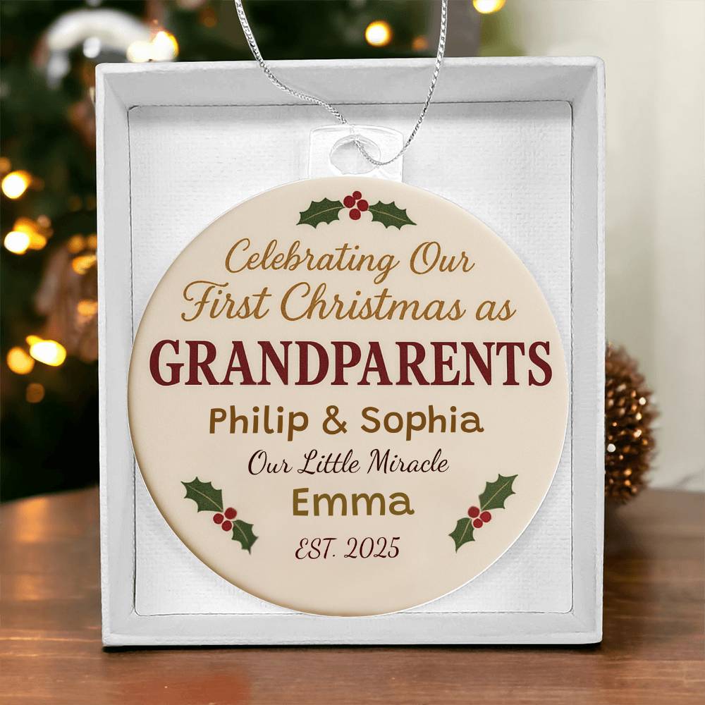 Our First Christmas as Grandparents 2025 Keepsake Ornament