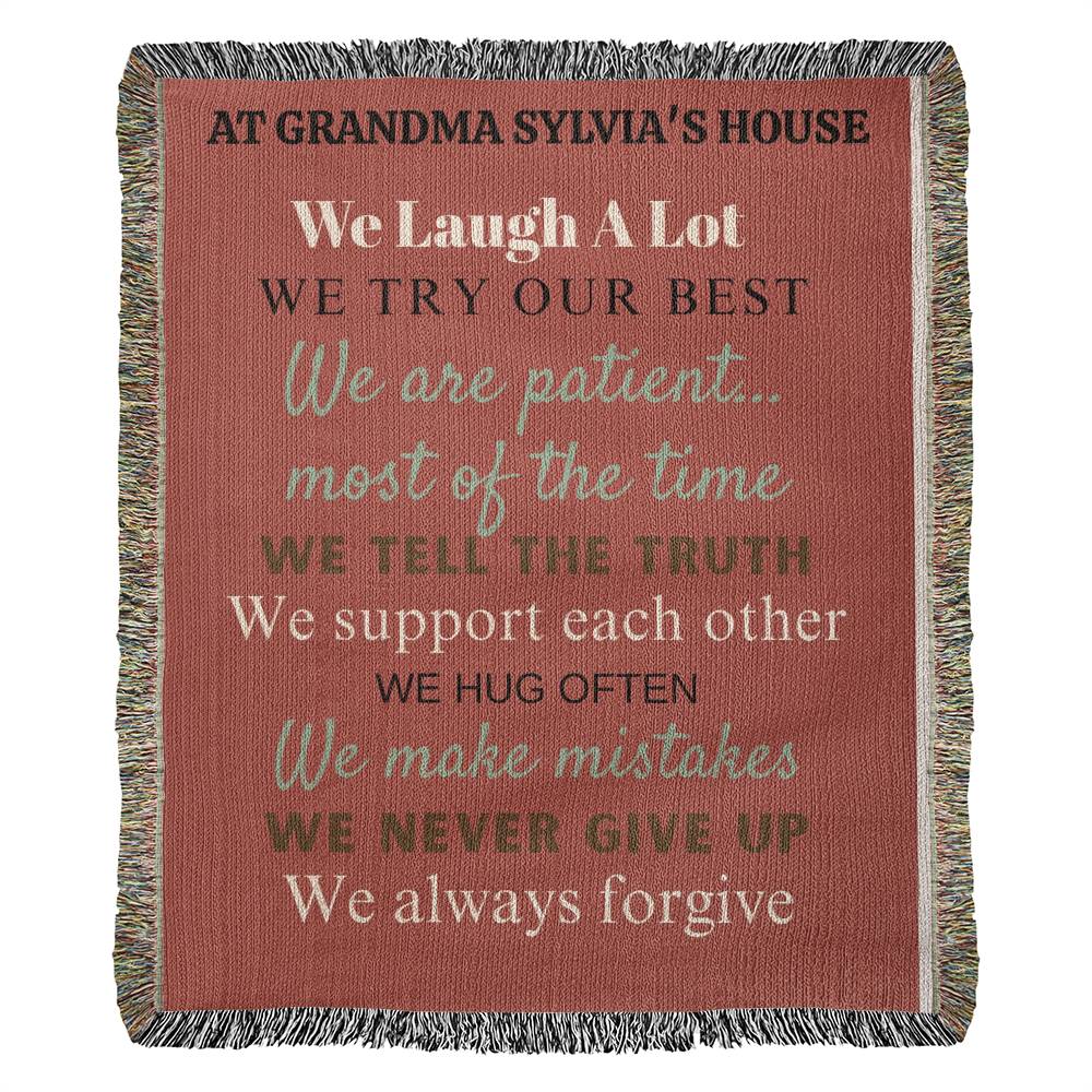 Personalized Heirloom Artwork Woven Blanket (Portrait)