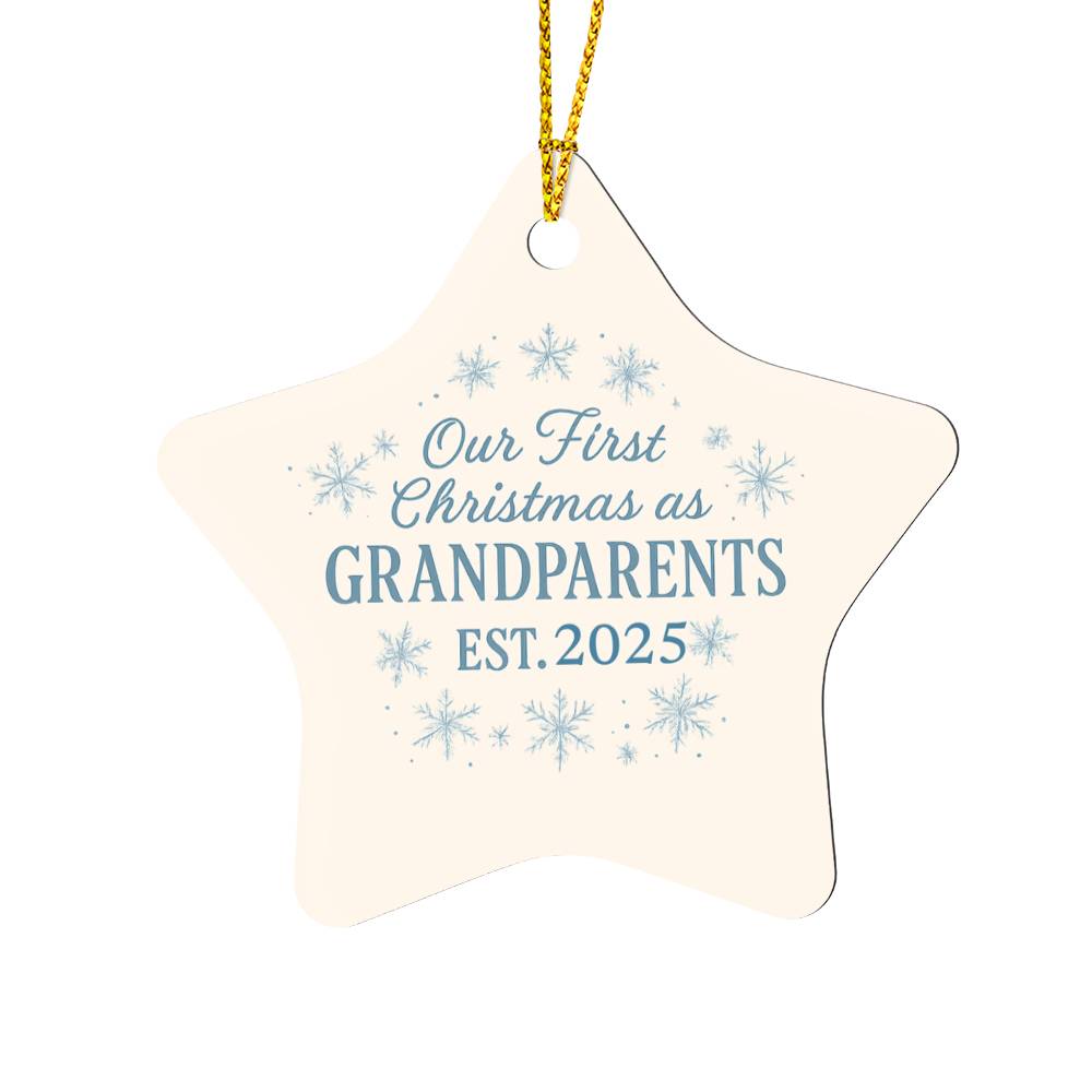 Grandparents First Christmas Personalized High Gloss Star Ornament