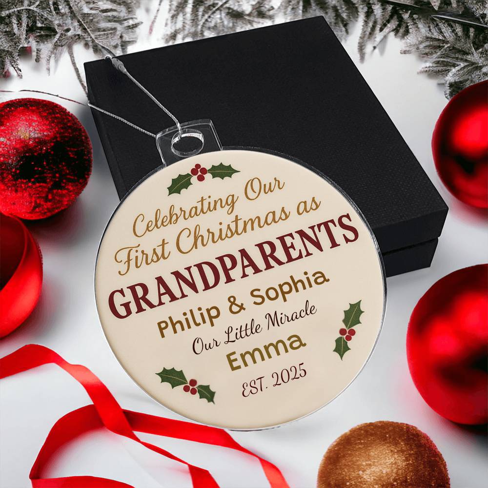 Our First Christmas as Grandparents 2025 Keepsake Ornament