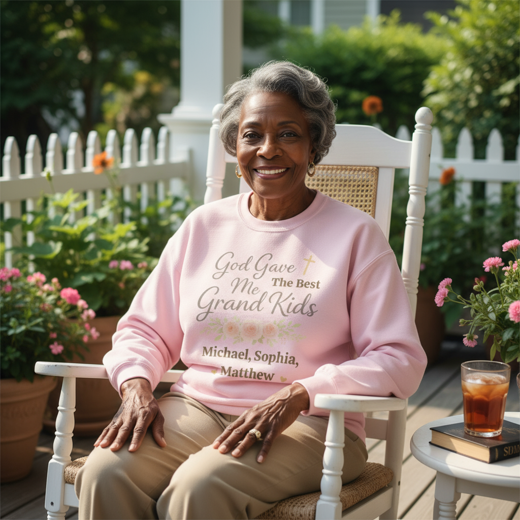 God Gave Me The Best Grand Kids, Crewneck Sweatshirt