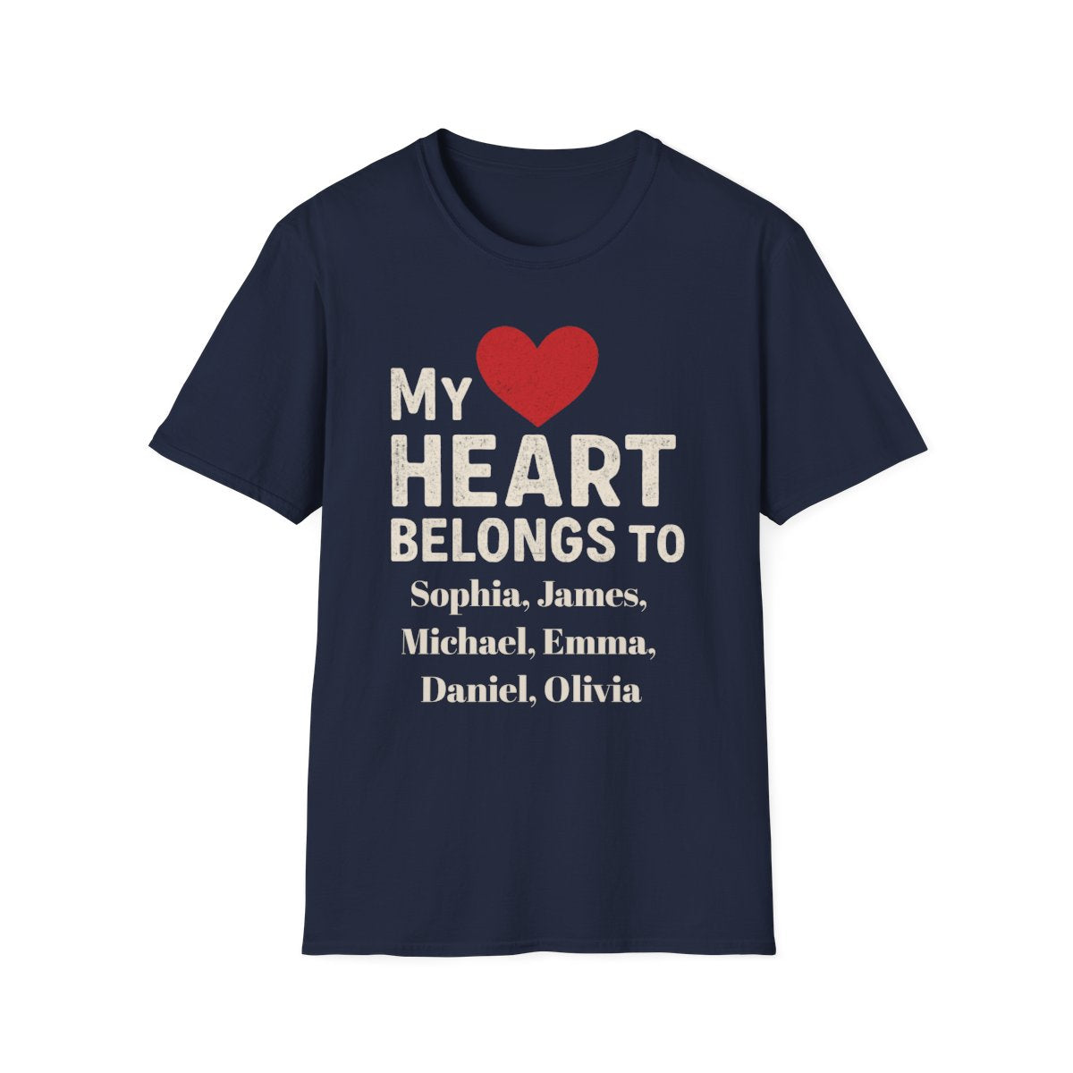 My Heart Belongs to Grandparent T-Shirt – Personalized Title & Grandkids Names