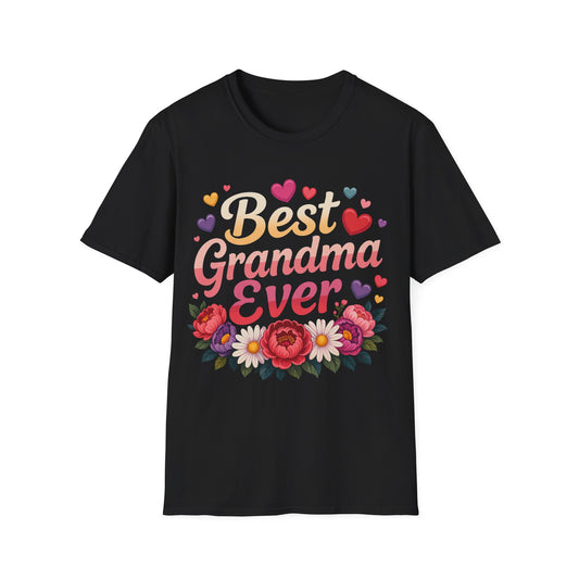 Best Grandma Ever – Floral Heart T-Shirt