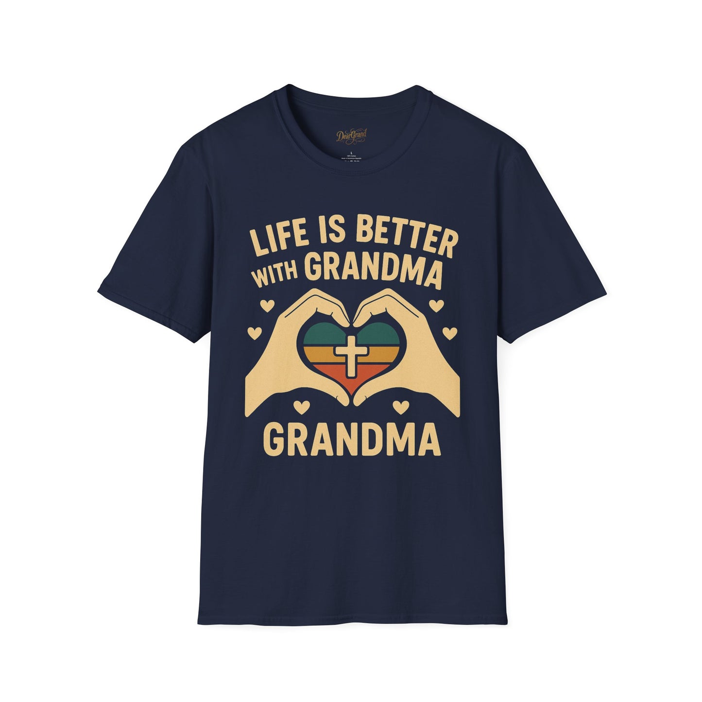 Life Is Better With Grandma T-Shirt – Vintage Faith-Inspired Heart Design