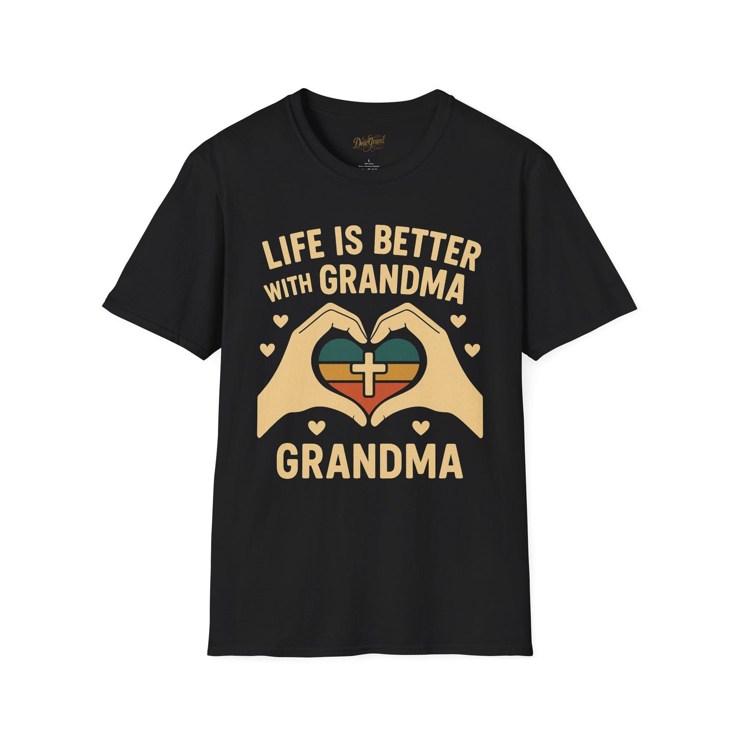 Life Is Better With Grandma T-Shirt – Vintage Faith-Inspired Heart Design