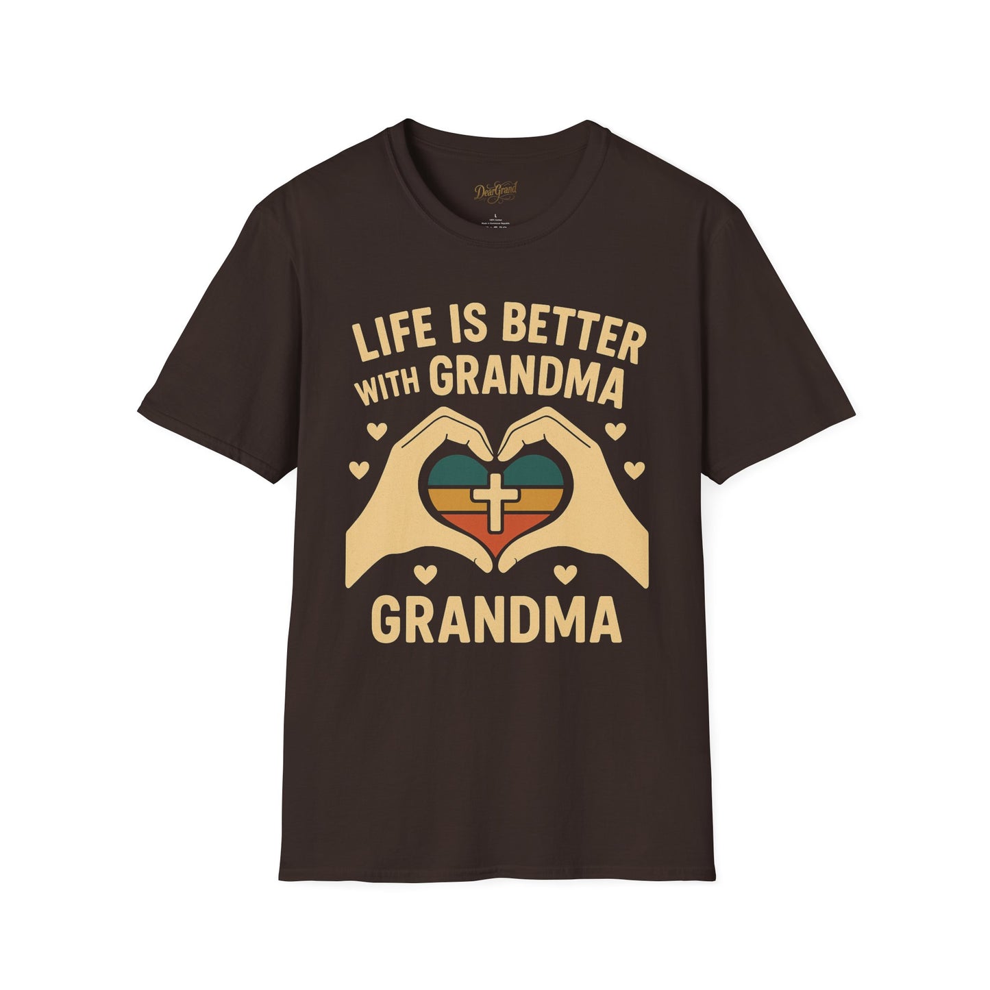 Life Is Better With Grandma T-Shirt – Vintage Faith-Inspired Heart Design