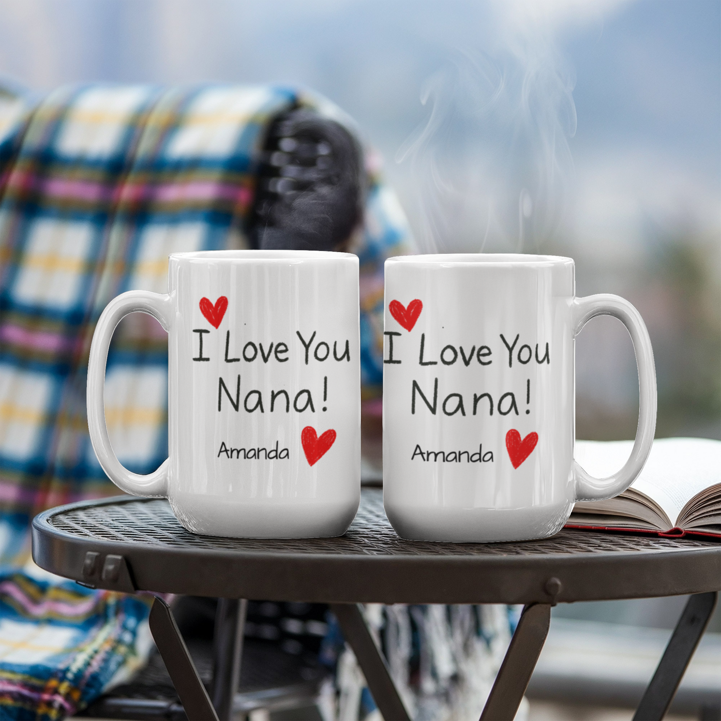Personalized ‘I Love You Nana’ Mug – Grandkids’ Handwriting Style Gift for Grandma